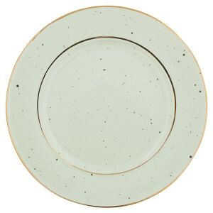 Greengate Teller  pale green with gold rim